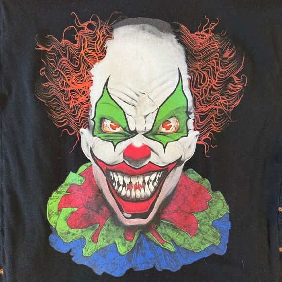 Demons Behind Me Black Orange Upcycle Vest Killer Clown Back Size Large Custom - Picture 2 of 8